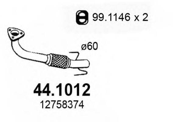 ASSO 441012 Труба вихлопного газу