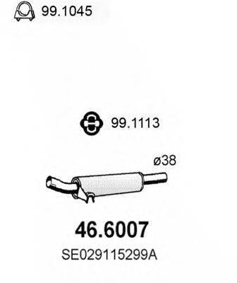 ASSO 466007 Середній глушник вихлопних газів