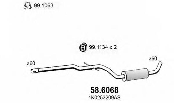 ASSO 586068 Середній глушник вихлопних газів