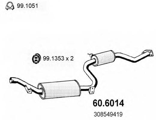 ASSO 606014 Середній глушник вихлопних газів