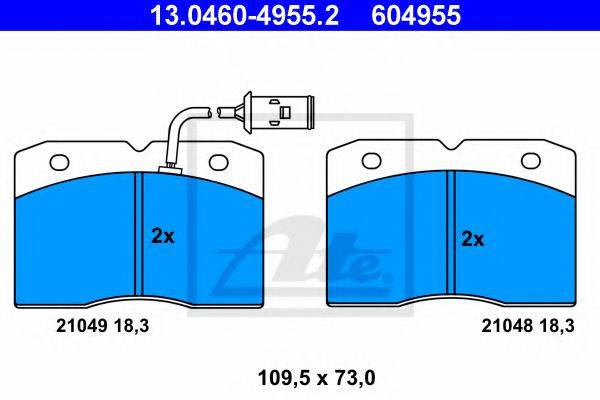 ATE 13046049552 Комплект гальмівних колодок, дискове гальмо