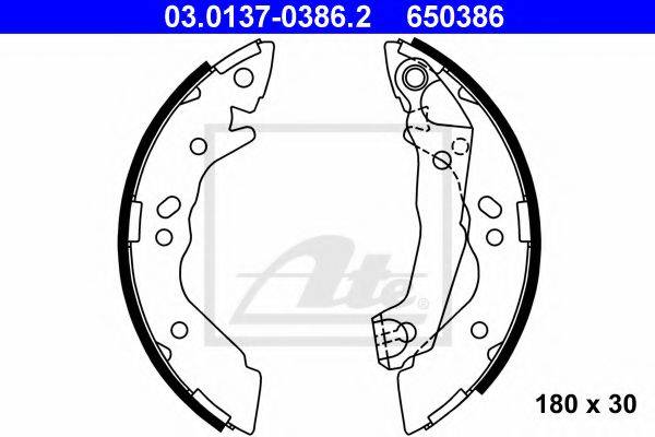 ATE 03013703862 Комплект гальмівних колодок