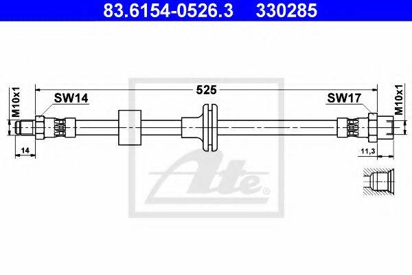 ATE 83615405263 Гальмівний шланг