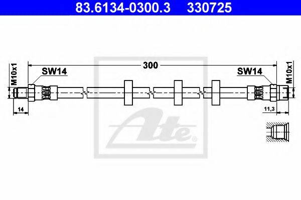 ATE 83613403003 Гальмівний шланг