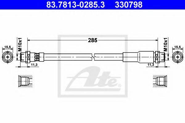 ATE 83781302853 Гальмівний шланг