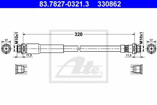 ATE 83782703213 Гальмівний шланг
