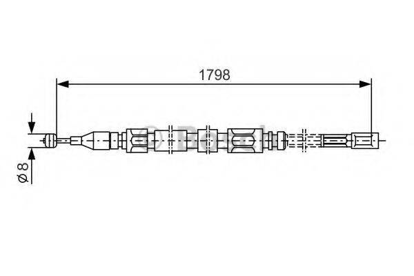 BOSCH 1987477211 Трос, стоянкова гальмівна система