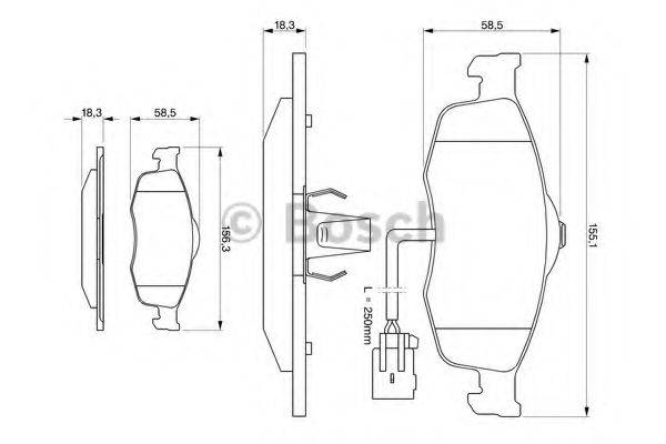 BOSCH 0986424359 Комплект гальмівних колодок, дискове гальмо