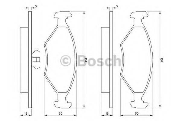 BOSCH 0986424458 Комплект гальмівних колодок, дискове гальмо