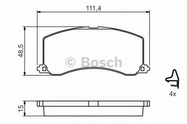 BOSCH 0986424465 Комплект гальмівних колодок, дискове гальмо