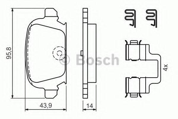 BOSCH 0986424528 Комплект гальмівних колодок, дискове гальмо