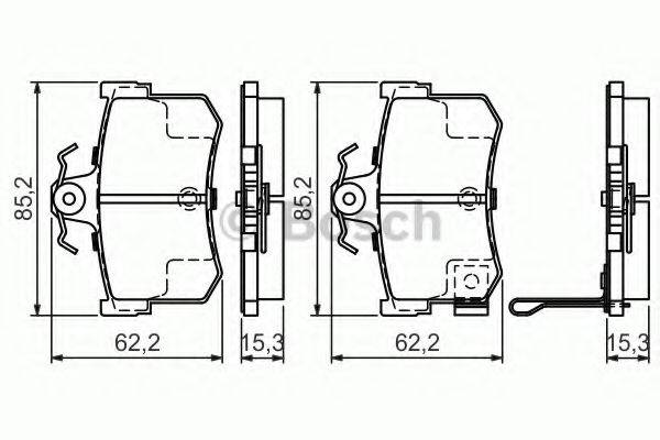 BOSCH 0986424568 Комплект гальмівних колодок, дискове гальмо