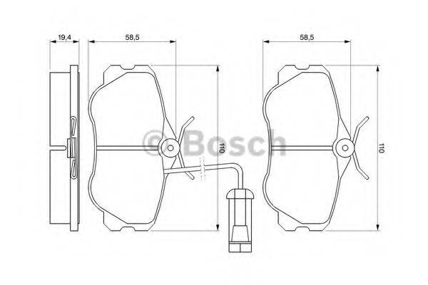 BOSCH 0986460973 Комплект гальмівних колодок, дискове гальмо