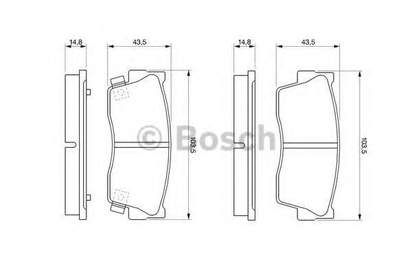 BOSCH 0986461750 Комплект гальмівних колодок, дискове гальмо