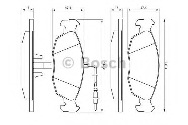 BOSCH 0986461764 Комплект гальмівних колодок, дискове гальмо