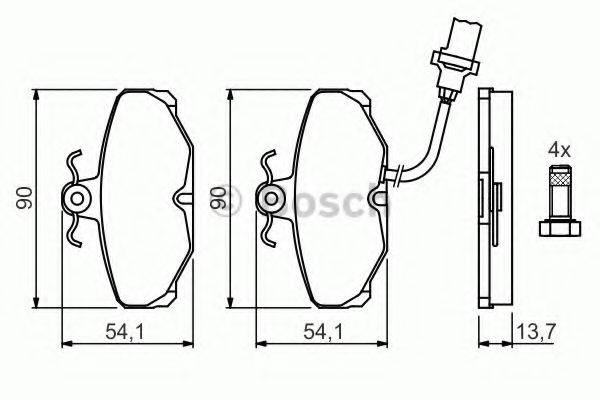 BOSCH 0986469820 Комплект гальмівних колодок, дискове гальмо