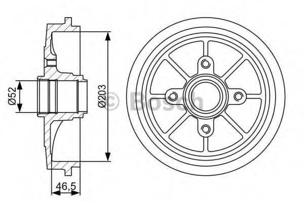 BOSCH 0986477126 Гальмівний барабан