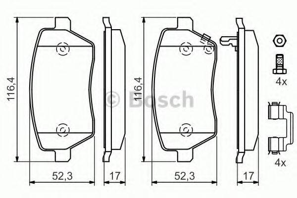 BOSCH 0986494160 Комплект гальмівних колодок, дискове гальмо