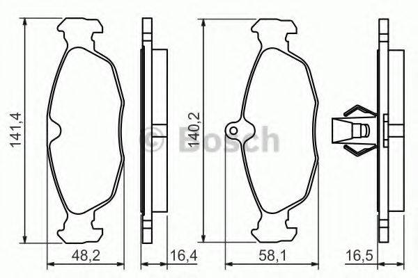 BOSCH 0986494413 Комплект гальмівних колодок, дискове гальмо