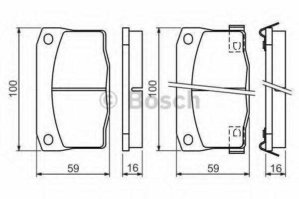 BOSCH 0986494455 Комплект гальмівних колодок, дискове гальмо