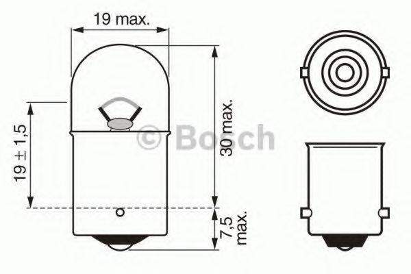 BOSCH 1987302283 Лампа розжарювання; ліхтар освітлення номерного знака; Лампа розжарювання, фара заднього ходу; Лампа розжарювання, задній гаражний вогонь; Лампа розжарювання, вогні стоянки / габаритні ліхтарі; Лампа розжарювання, габаритний вогонь