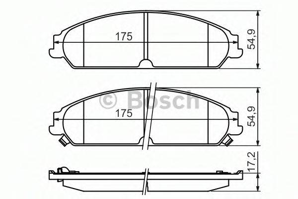 BOSCH 0986494483 Комплект гальмівних колодок, дискове гальмо