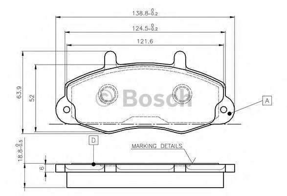 BOSCH 0986TB2019 Комплект гальмівних колодок, дискове гальмо