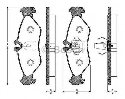 BOSCH 0986TB2031 Комплект гальмівних колодок, дискове гальмо