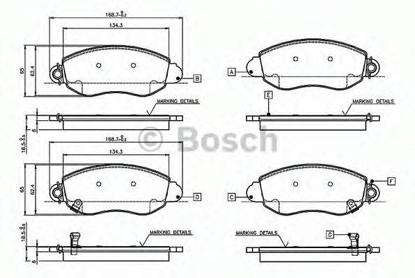 BOSCH 0986TB2049 Комплект гальмівних колодок, дискове гальмо