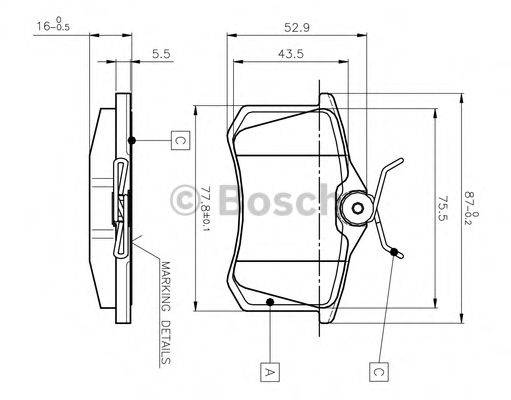 BOSCH 0986TB2138 Комплект гальмівних колодок, дискове гальмо