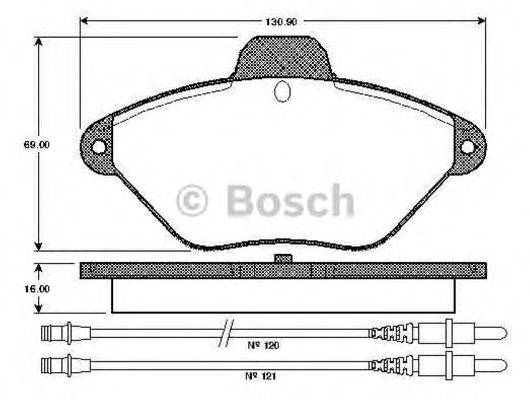 BOSCH 0986TB2246 Комплект гальмівних колодок, дискове гальмо