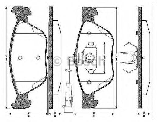 BOSCH 0986TB2286 Комплект гальмівних колодок, дискове гальмо