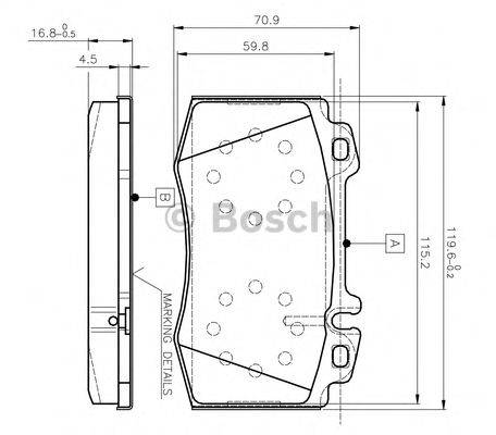 BOSCH 0986TB2377 Комплект гальмівних колодок, дискове гальмо