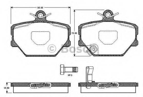 BOSCH 0986TB2787 Комплект гальмівних колодок, дискове гальмо