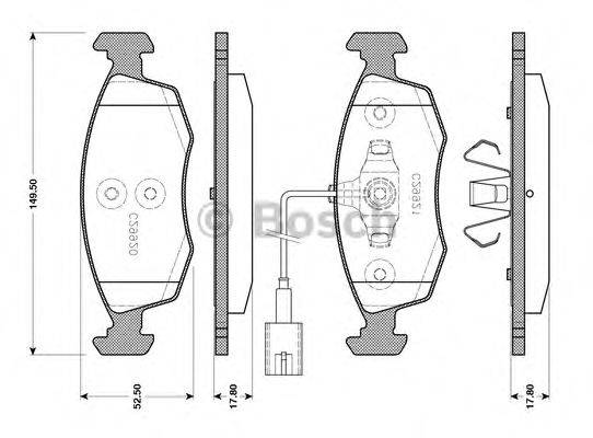 BOSCH 0986TB3143 Комплект гальмівних колодок, дискове гальмо