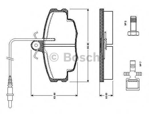 BOSCH 0986TB2076 Комплект гальмівних колодок, дискове гальмо