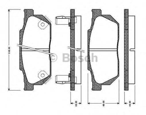 BOSCH 0986TB2103 Комплект гальмівних колодок, дискове гальмо