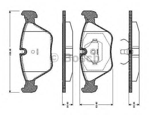 BOSCH 0986TB2151 Комплект гальмівних колодок, дискове гальмо