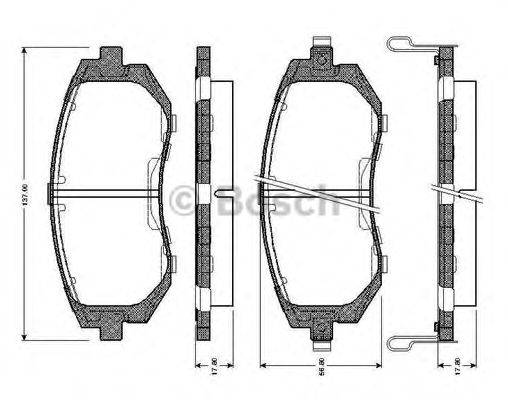 BOSCH 0986TB2428 Комплект гальмівних колодок, дискове гальмо