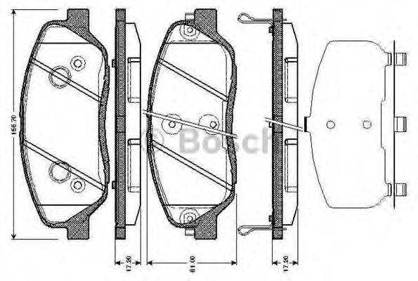 BOSCH 0986TB3002 Комплект гальмівних колодок, дискове гальмо