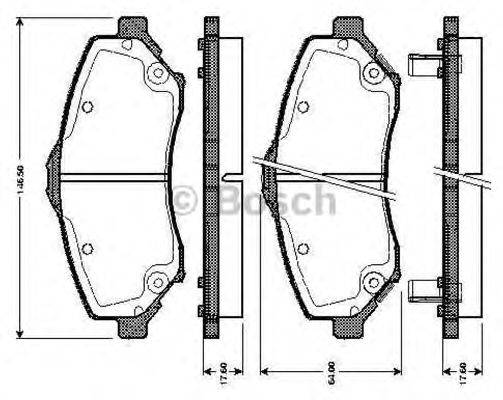 BOSCH 0986TB3007 Комплект гальмівних колодок, дискове гальмо