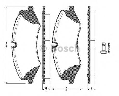 BOSCH 0986TB3098 Комплект гальмівних колодок, дискове гальмо