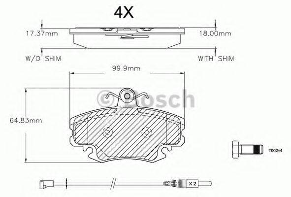 BOSCH F03A150016 Комплект гальмівних колодок, дискове гальмо