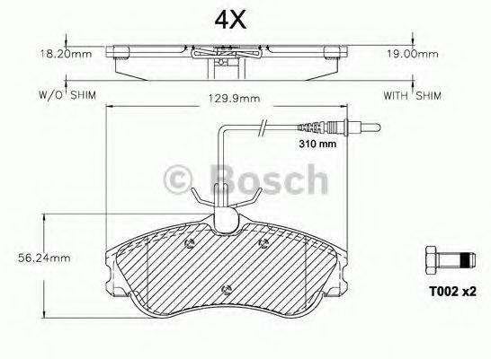 BOSCH F03A150022 Комплект гальмівних колодок, дискове гальмо