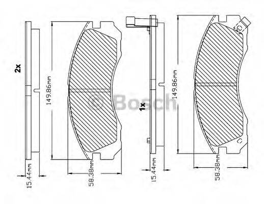 BOSCH F03B150017 Комплект гальмівних колодок, дискове гальмо