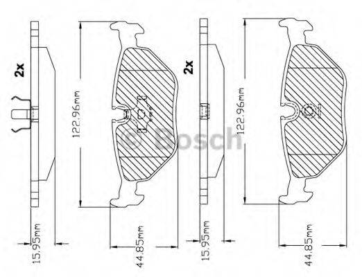 BOSCH F03B150228 Комплект гальмівних колодок, дискове гальмо