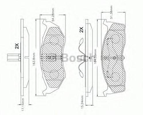 BOSCH F03B150250 Комплект гальмівних колодок, дискове гальмо