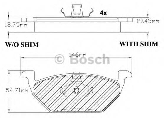 BOSCH F03B150284 Комплект гальмівних колодок, дискове гальмо