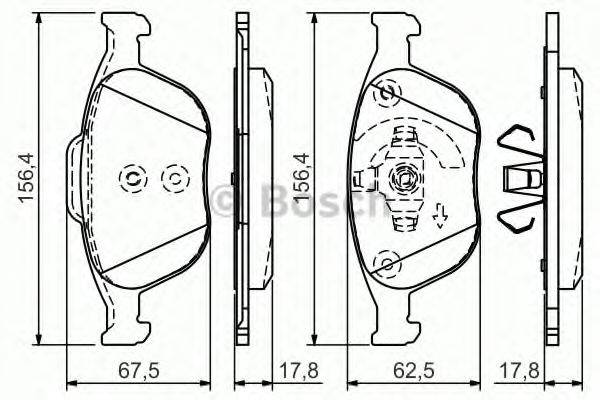 BOSCH 0986495066 Комплект гальмівних колодок, дискове гальмо