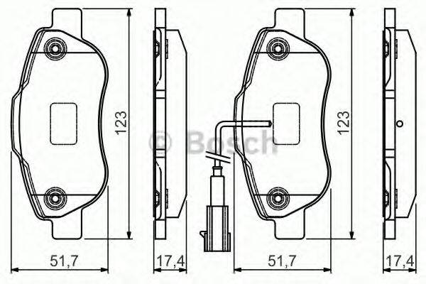 BOSCH 0986495097 Комплект гальмівних колодок, дискове гальмо